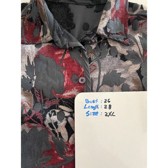 reversible VTG jacket cardigan dark romantic grunge Y2K floral casual women 2XL - Picture 6 of 6